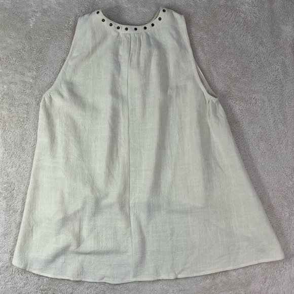 PPLA Lily Top Linen Hi-low Tank Top Sz S Grommets on Collar - Picture 7 of 9